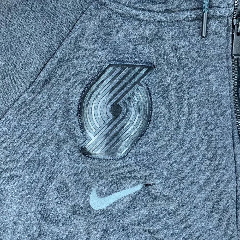 Nike NBA Portland Trailblazers Charcoal Full Zip Hoodie Sz M